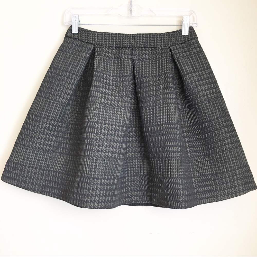 Express High Waisted Houndstooth Skater Skirt